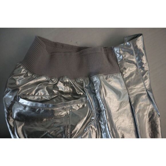 FP Movement OB1870057 Women's Sz L Silver Mesmerize Me Shine Pants - Picture 9 of 16